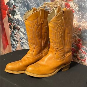 Men's Tan Leather Cowboy Boots